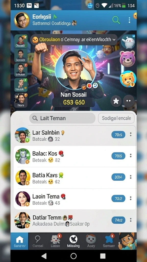ungutoto - Fitur interaktif yang memungkinkan chatting dengan pemain lain.
